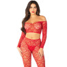 Leg Avenue - Crop Top + Bas Rouge Taille Unique